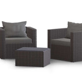 Grey Wicker / Grey Cushion::Gallery::Transformer Outdoors Set - Grey Wicker with Grey Fabric Cushions