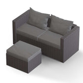 Grey Wicker / Grey Cushion::Gallery::Transformer Outdoors Set - Grey Wicker with Grey Fabric Cushions