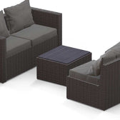 Grey Wicker / Grey Cushion::Gallery::Transformer Outdoors Set - Grey Wicker with Grey Fabric Cushions