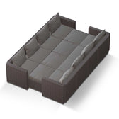 Grey Wicker / Grey Cushion::Gallery::Transformer Ultimate Outdoors Set - Grey Wicker with Grey Fabric Cushions