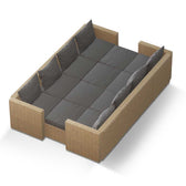 Beige Wicker / Grey Cushion::Gallery::Transformer Ultimate Outdoors Set - Beige Wicker with Grey Fabric Cushions