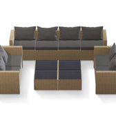 Beige Wicker / Grey Cushion::Gallery::Transformer Ultimate Outdoors Set - Beige Wicker with Grey Fabric Cushions