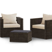 Brown Wicker / Beige Cushion::Gallery::Transformer Outdoors Set - Brown Wicker with Beige Fabric Cushions