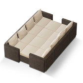 Brown Wicker / Beige Cushion::Gallery::Transformer Ultimate Outdoors Set - Brown Wicker with Beige Fabric Cushions