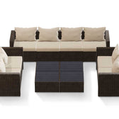 Brown Wicker / Beige Cushion::Gallery::Transformer Ultimate Outdoors Set - Brown Wicker with Beige Fabric Cushions