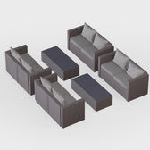 Grey Wicker / Grey Cushion::Gallery::Transformer Ultimate Outdoors Set - Grey Wicker with Grey Fabric Cushions - Configurations Video