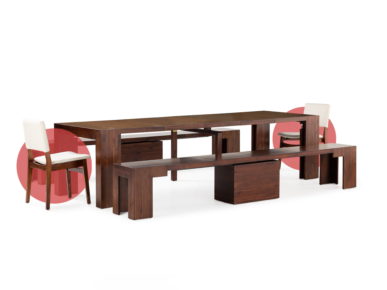 American Mahogany::Gallery::American Mahogany Transformer Table Shown with Removable Panels