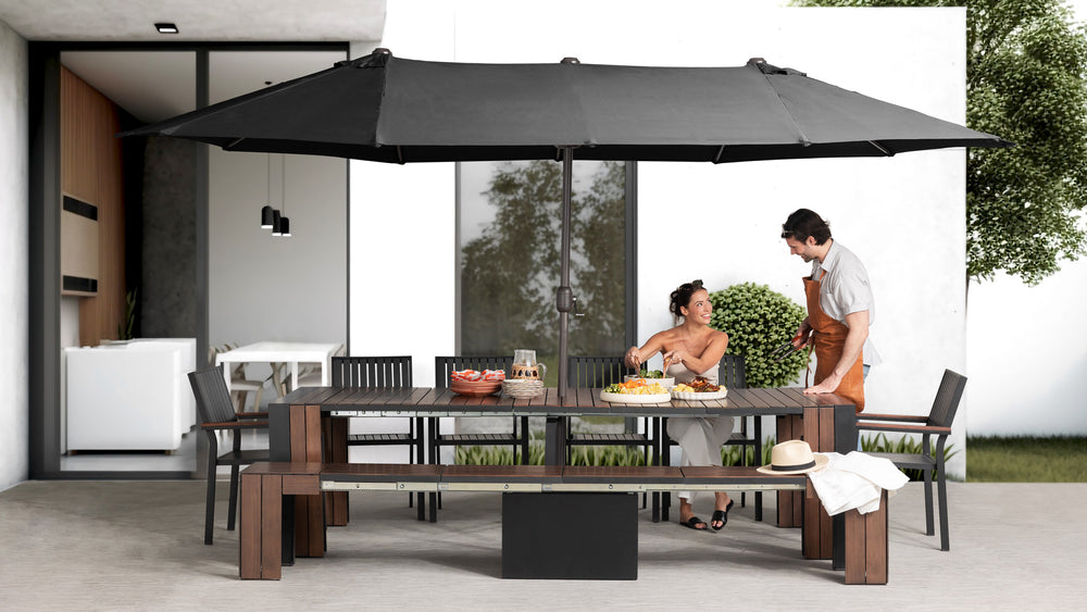 Mocha Brown::Gallery::Transformer Patio Dining Set