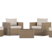 Beige Wicker / Beige Cushion::Gallery::Transformer Outdoors Set - Beige Wicker with Beige Fabric Cushions