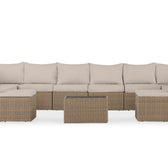 Beige Wicker / Beige Cushion::Gallery::Transformer Triple Outdoors Set - Beige Wicker with Beige Fabric Cushions