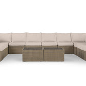 Beige Wicker / Beige Cushion::Gallery::Transformer Ultimate Outdoors Set - Beige Wicker with Beige Fabric Cushions