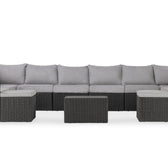 Grey Wicker / Grey Cushion::Gallery::Transformer Triple Outdoors Set - Grey Wicker with Grey Fabric Cushions