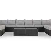 Grey Wicker / Grey Cushion::Gallery::Transformer Ultimate Outdoors Set - Grey Wicker with Grey Fabric Cushions