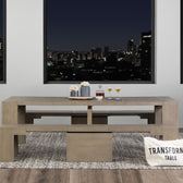 Aged Elm::Gallery::Aged Elm Transformer Table Shown with Removable Panels