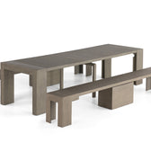 Aged Elm::Gallery::Aged Elm Transformer Table Shown with Removable Panels