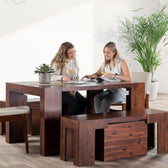 American Mahogany::Gallery::American Mahogany Transformer Table Shown with Removable Panels