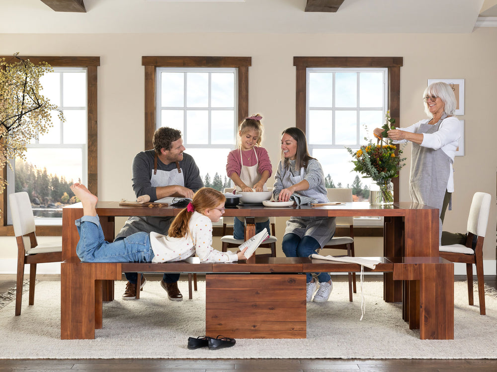 American Mahogany::Gallery::American Mahogany Transformer Table Shown with Removable Panels