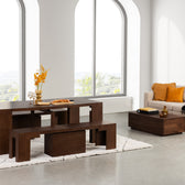 Brazilian Sequoia::Gallery::Brazilian Sequoia Transformer Table Shown with Removable Panels