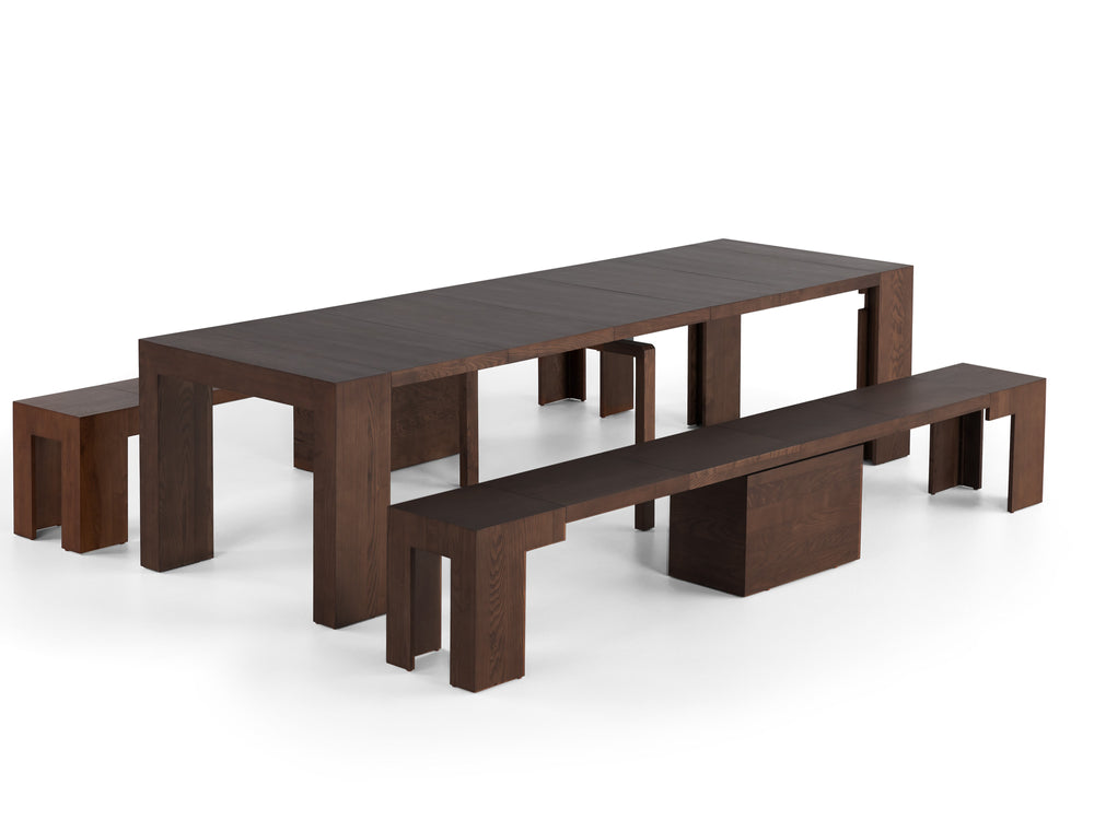 Brazilian Sequoia::Gallery::Brazilian Sequoia Transformer Table Shown with Removable Panels