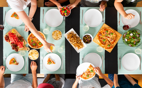 Food on a Dark Canadian Oak table